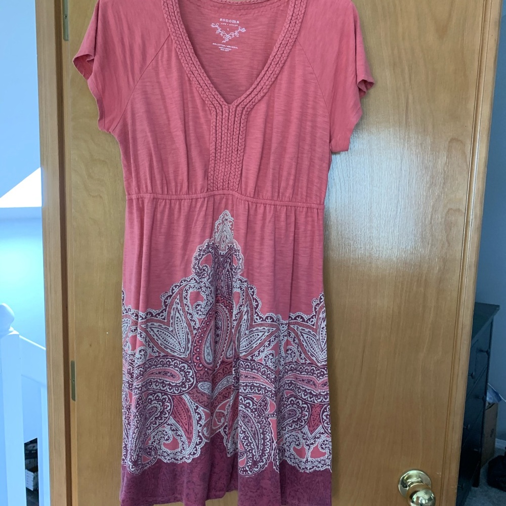 Cotton summer dress with paisley design
